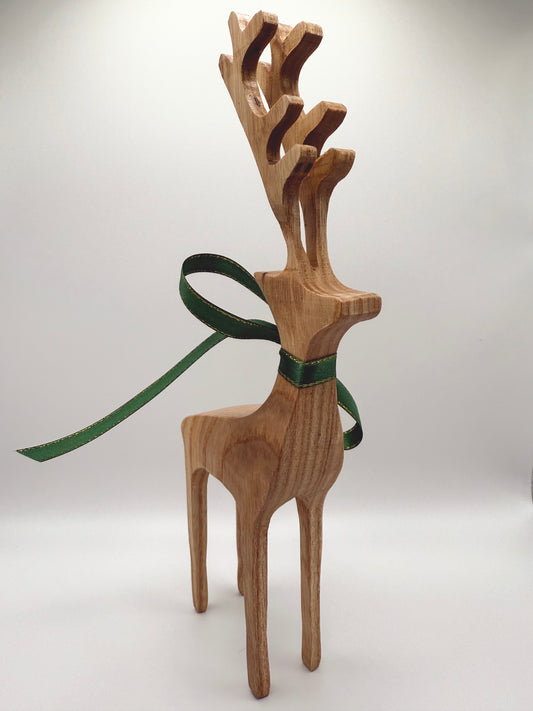 Hand-Crafted Wooden Reindeer - Dancer