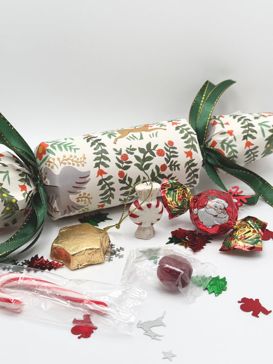 Set of 2 Deluxe British Christmas Crackers - Hand Crafted in Vermont - McAlister Print